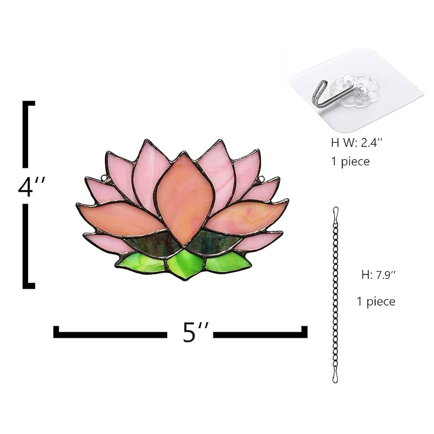 Amazon.co.jp: MUZZIOU 蓮の花 ステンドグラス ウィンドウ